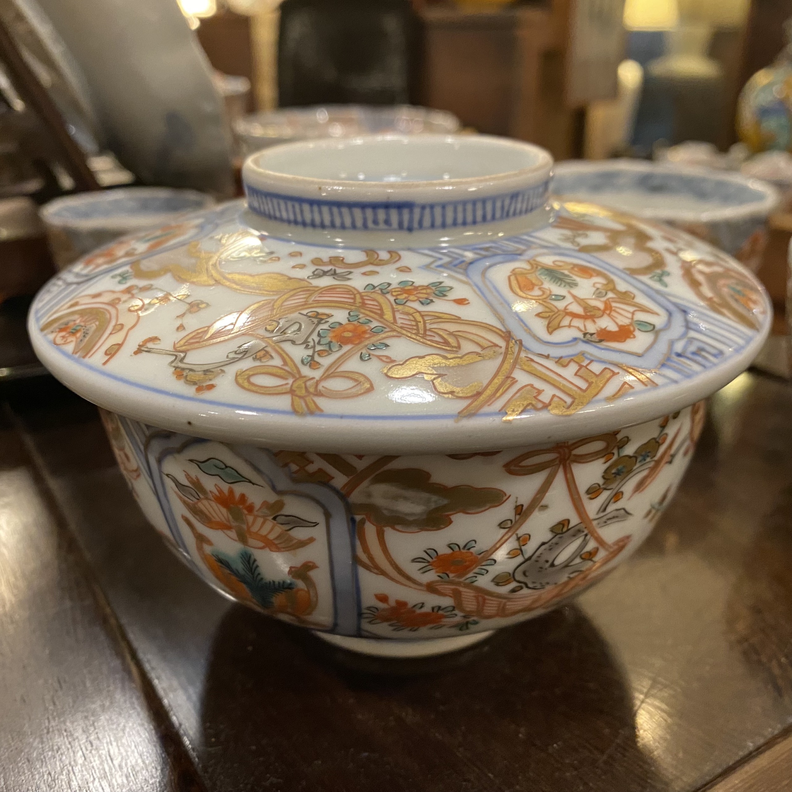 伊万里焼 蒸茶碗 龍・花籠模様 明治時代 | Antique Nanae