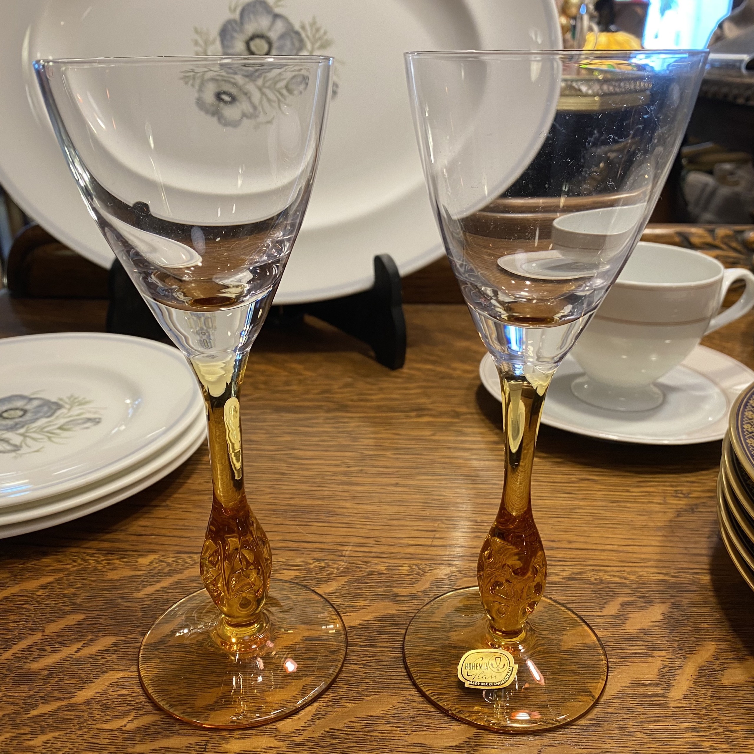新品未使用】ボヘミアンガラス ペアグラス 2個セット チェコ製 - 食器